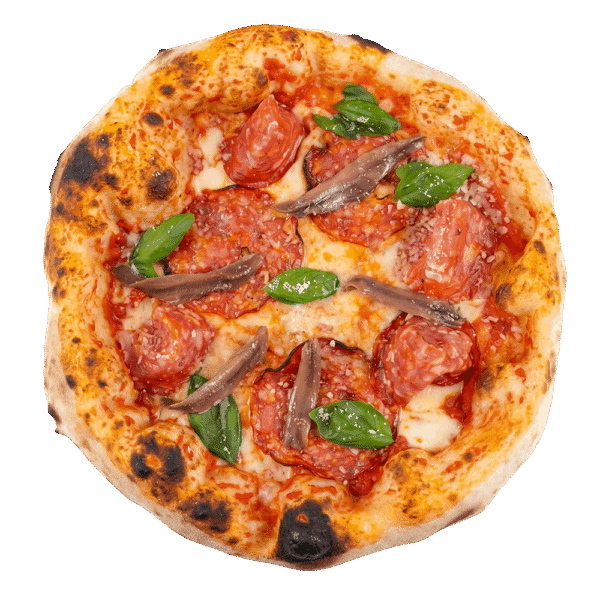 Pizza Ventricina Picante e Alice